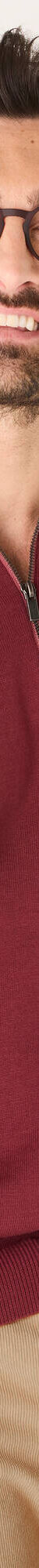 Pull fin col polo zippé broderie poitrine (bordeaux) Pull fin col polo zippé broderie poitrine (bordeaux)